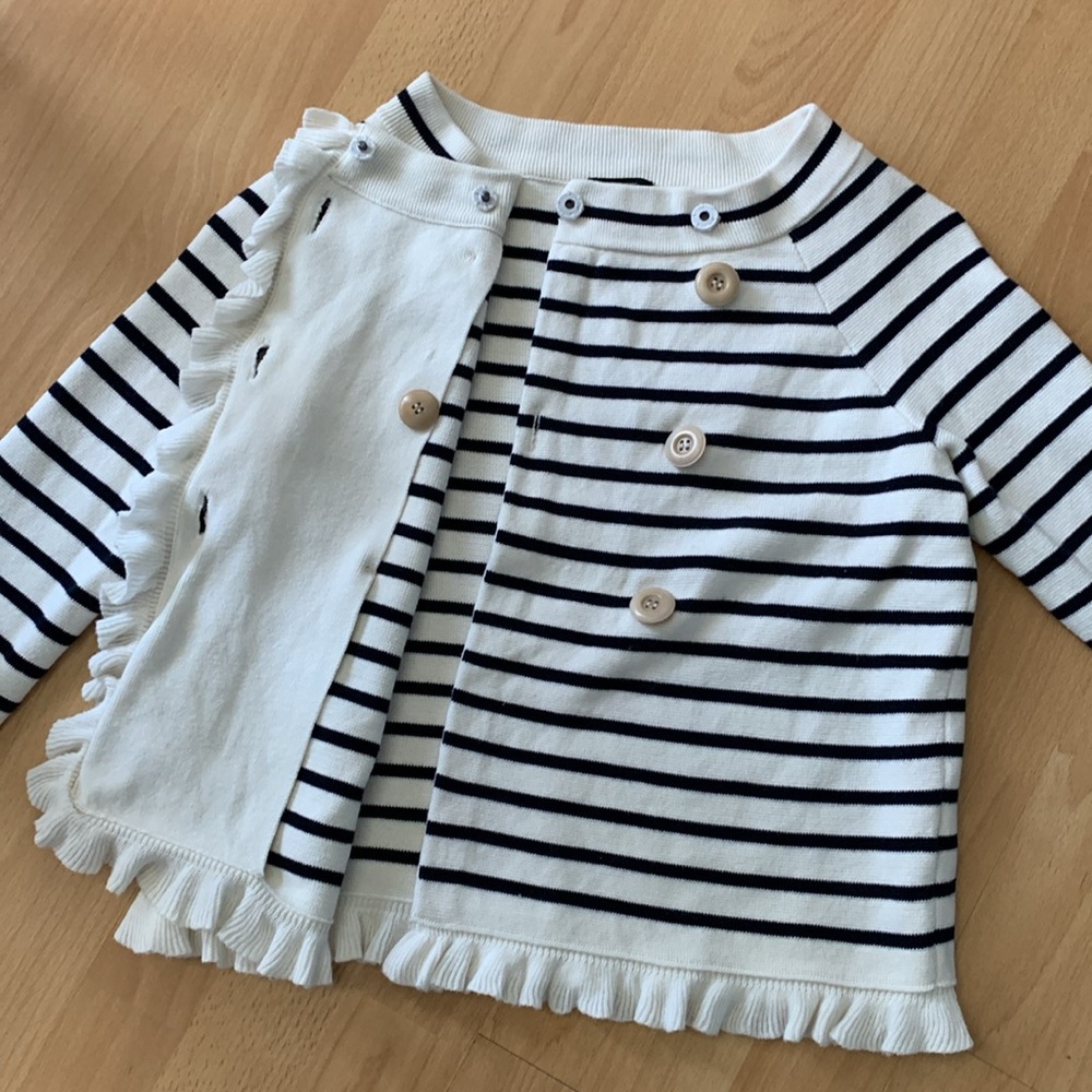 J. Crew Black and White Striped Cardigan - Picture 12 of 16